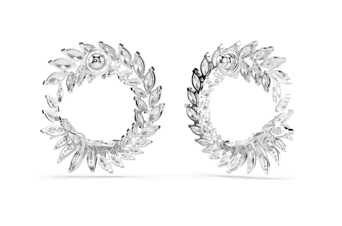 Swarovski 5760966 Orecchini a cerchio Mesmera  Bianchi Placcato rodio SW004575