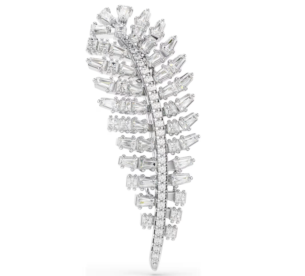 Swarovski 5760564 Spilla Vienna Taglio misto, Piuma Bianca SW004572
