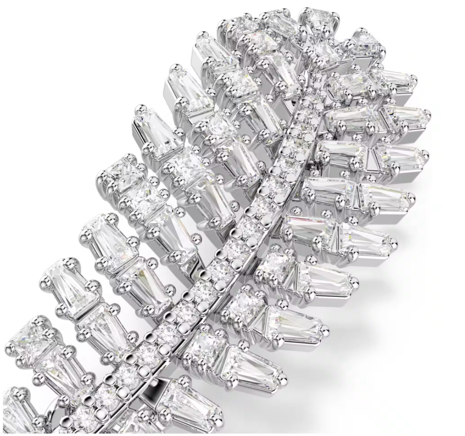 Swarovski 5760564 Spilla Vienna Taglio misto, Piuma Bianca SW004572