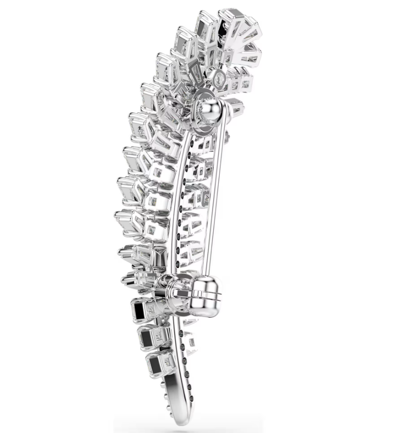 Swarovski 5760564 Spilla Vienna Taglio misto, Piuma Bianca SW004572
