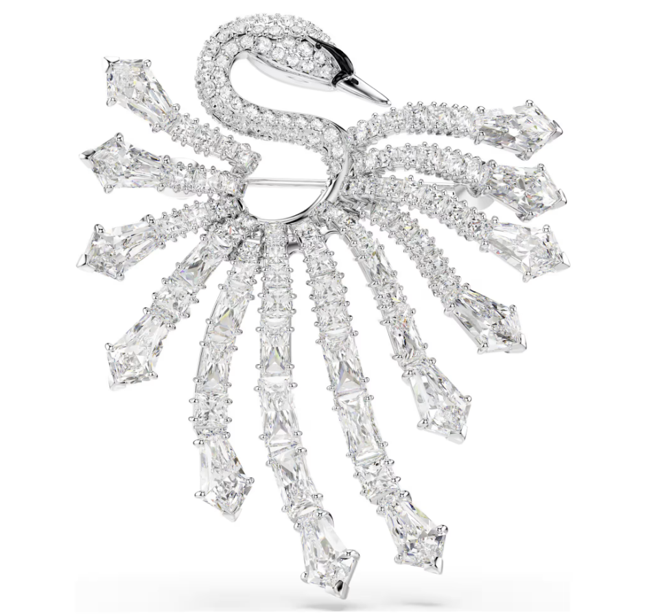 Swarovski 5760065 Spilla Vienna Taglio misto Cigno Bianca SW004568