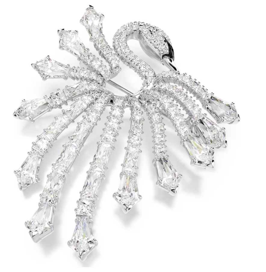 Swarovski 5760065 Spilla Vienna Taglio misto Cigno Bianca SW004568