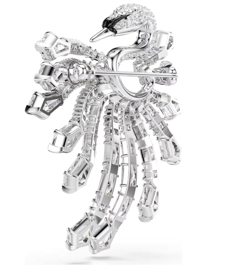 Swarovski 5760065 Spilla Vienna Taglio misto Cigno Bianca SW004568