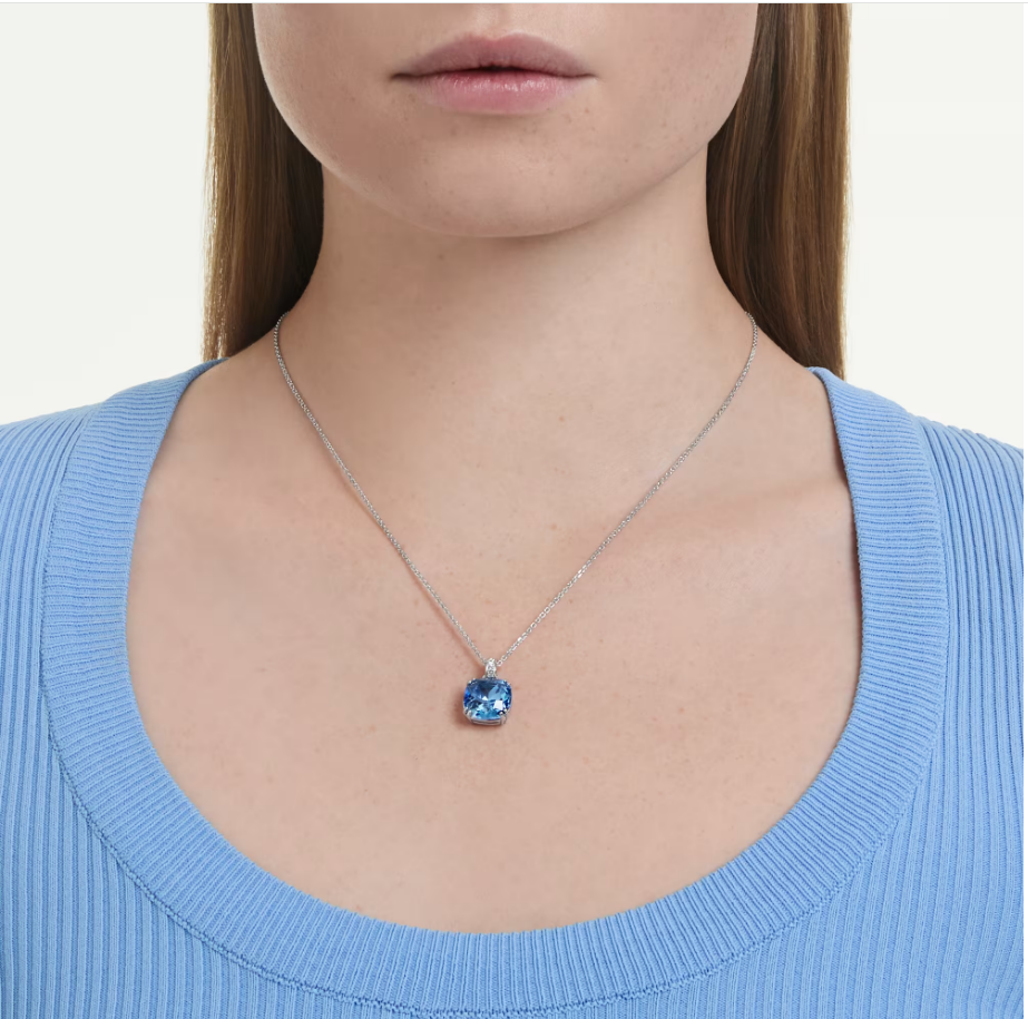 Swarovski 5760057 Pendente Millenia Taglio Cushion, Blu Placcato rodio SW004567