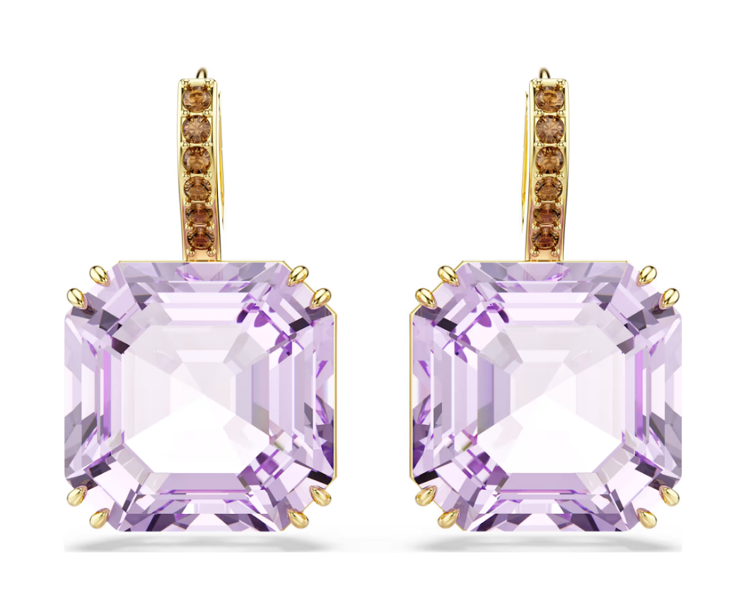 Swarovski 5759990 Orecchini pendenti Millenia Taglio squadrato, Viola SW004565