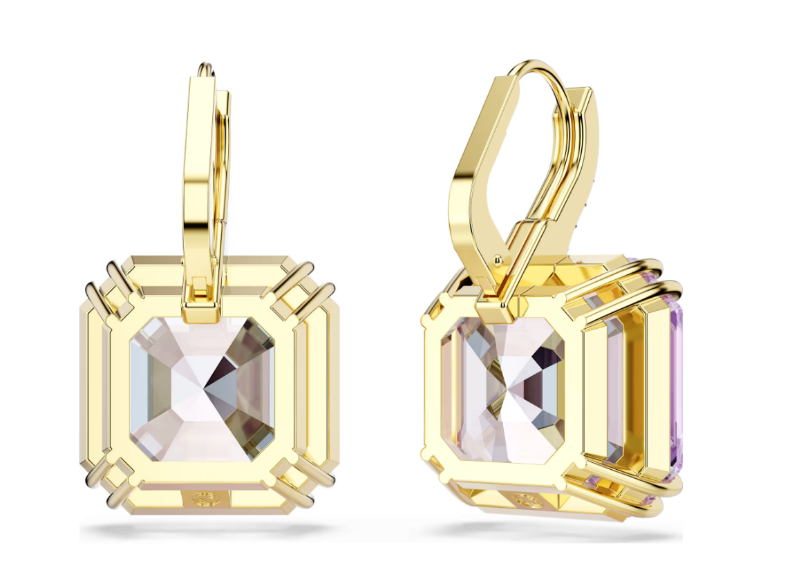 Swarovski 5759990 Orecchini pendenti Millenia Taglio squadrato, Viola SW004565
