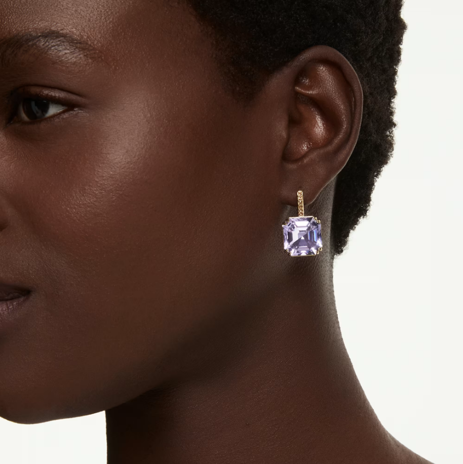 Swarovski 5759990 Orecchini pendenti Millenia Taglio squadrato, Viola SW004565