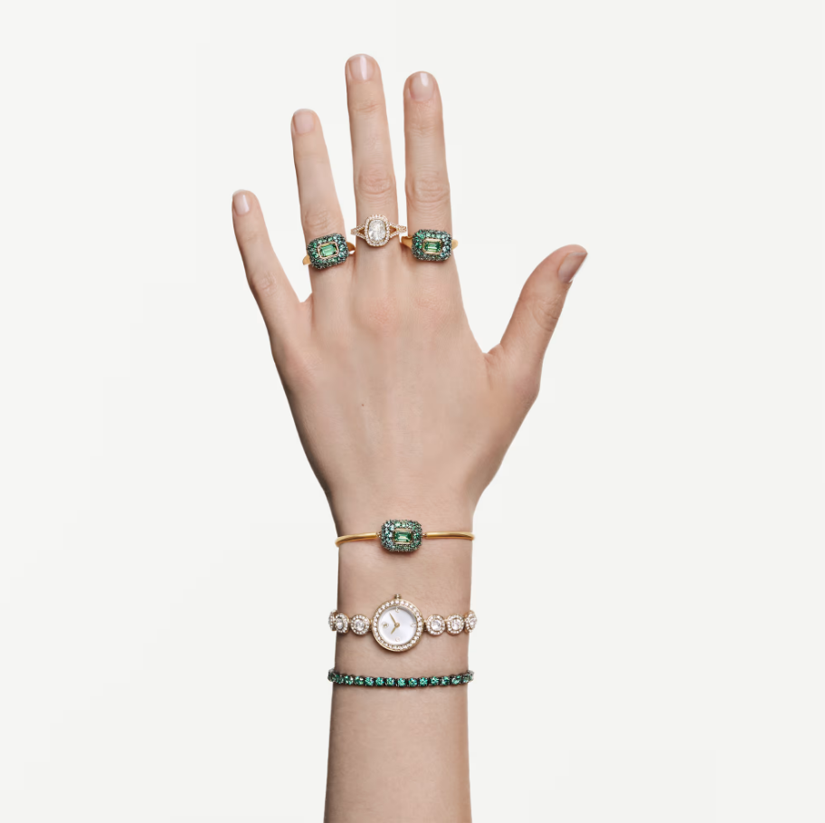 Swarovski 5758457 Bracciale rigido Sublima Taglio ottagonale Verde SW004551