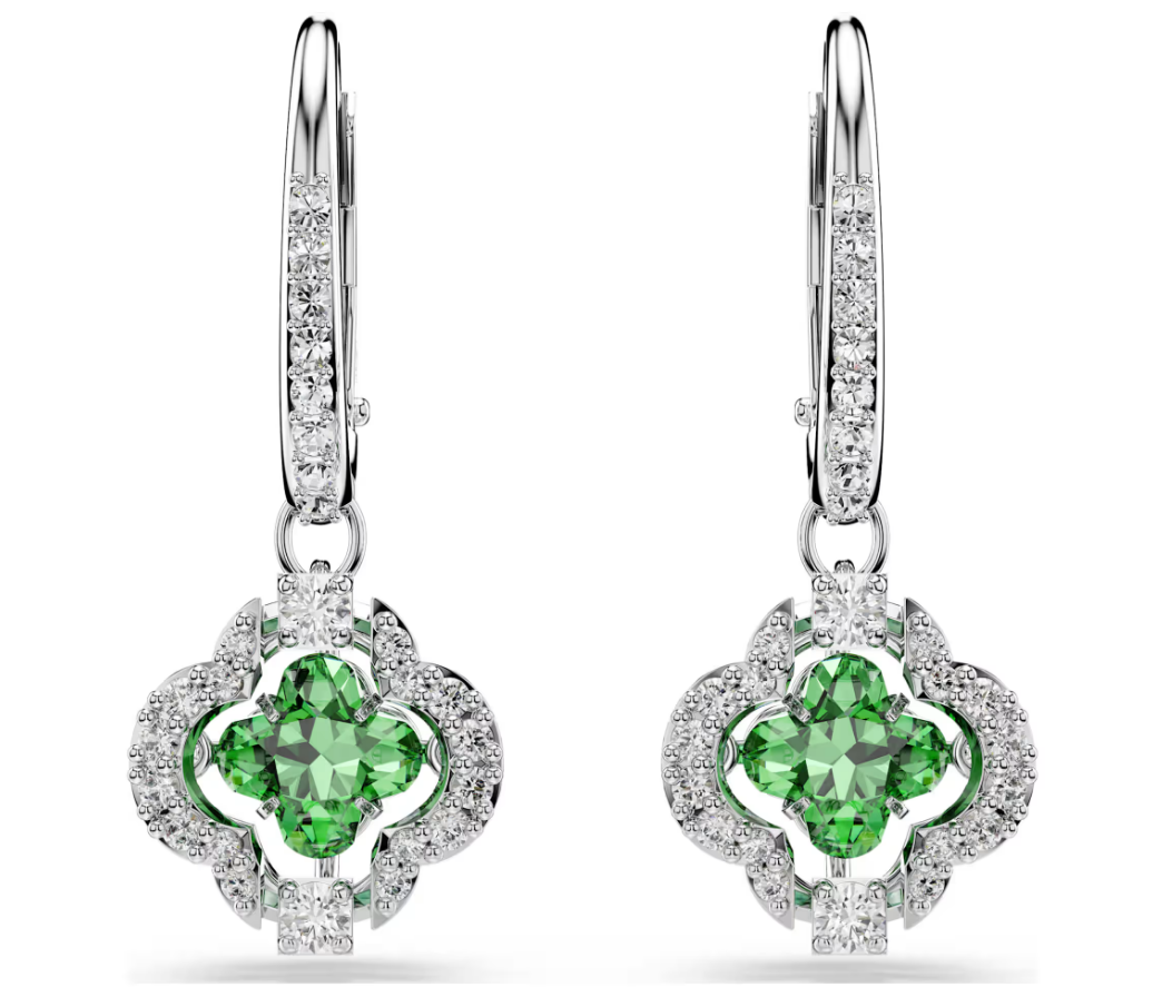 Swarovski 5758001 Orecchini pendenti Una Angelic Taglio misto, Verdi SW004332