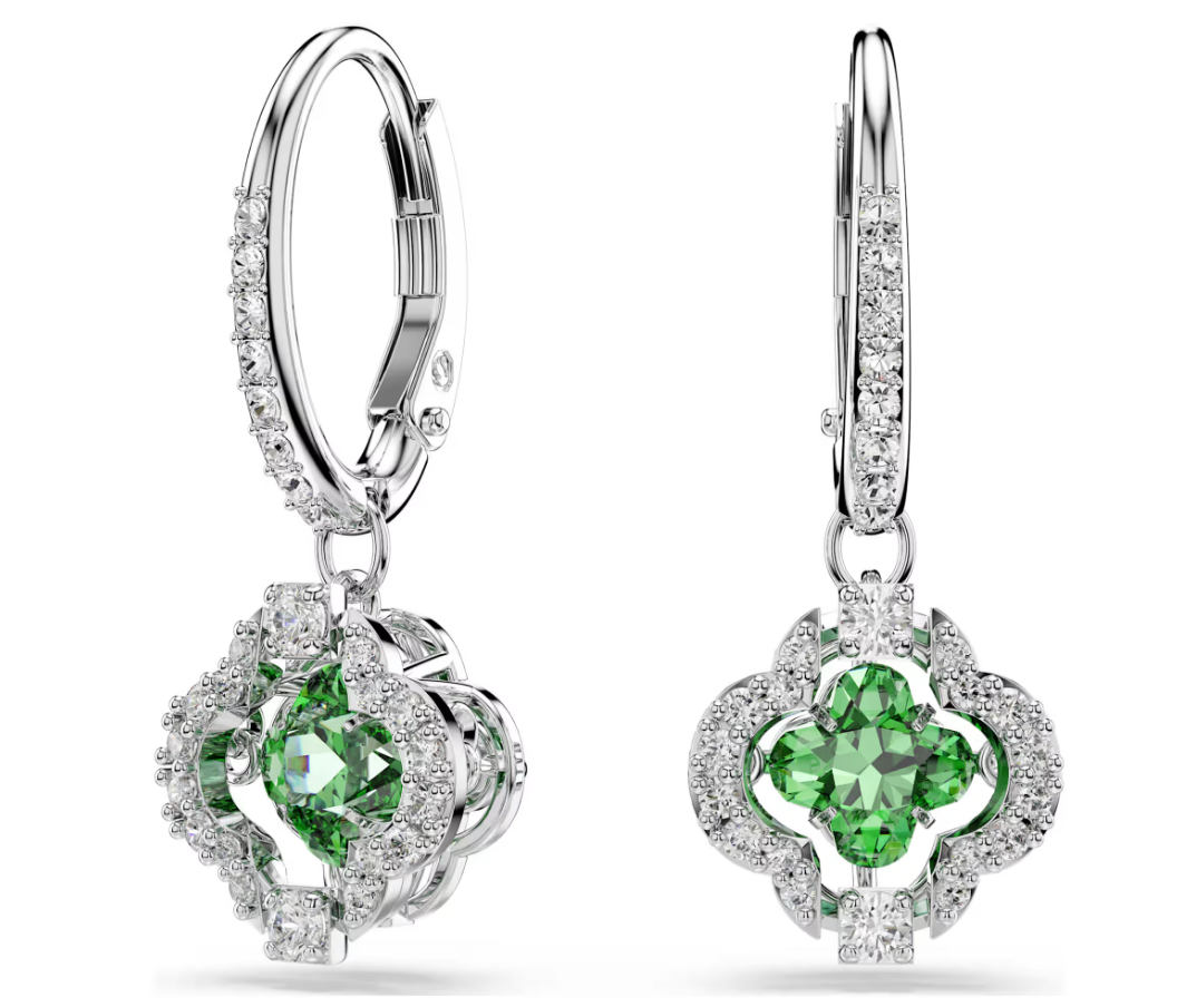 Swarovski 5758001 Orecchini pendenti Una Angelic Taglio misto, Verdi SW004332