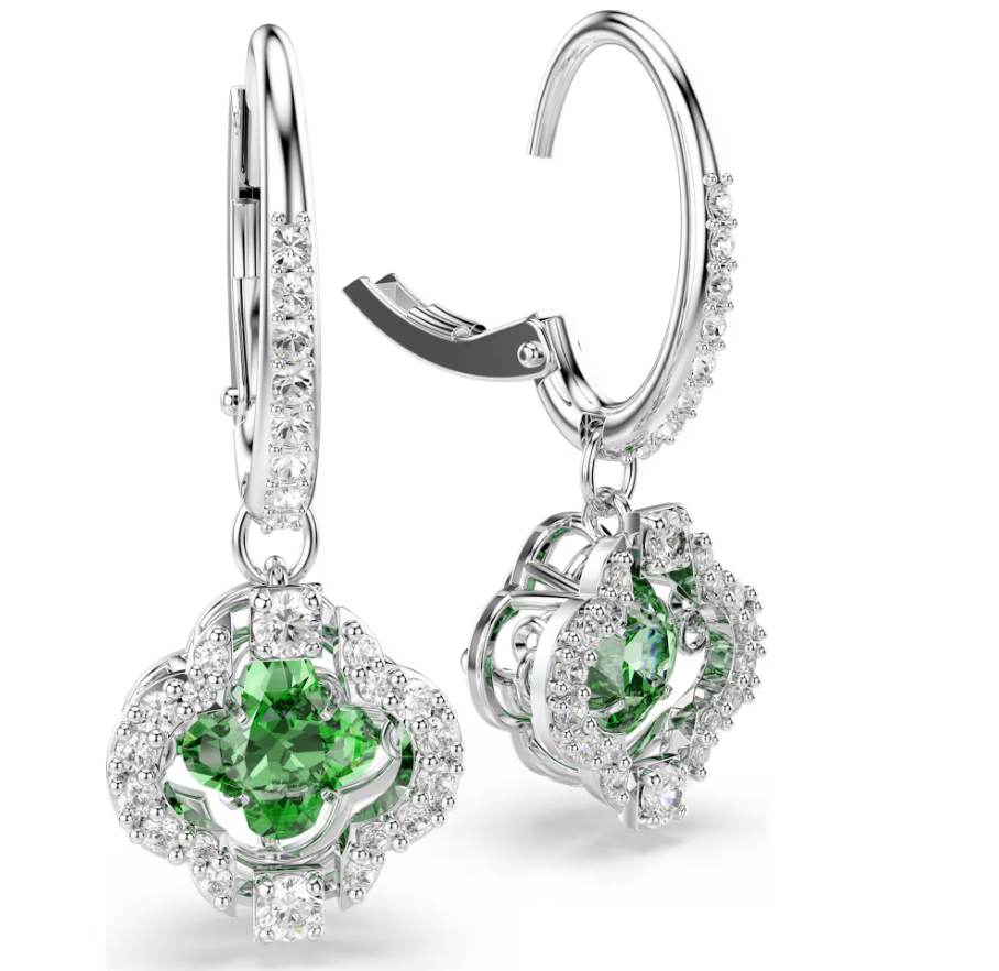 Swarovski 5758001 Orecchini pendenti Una Angelic Taglio misto, Verdi SW004332