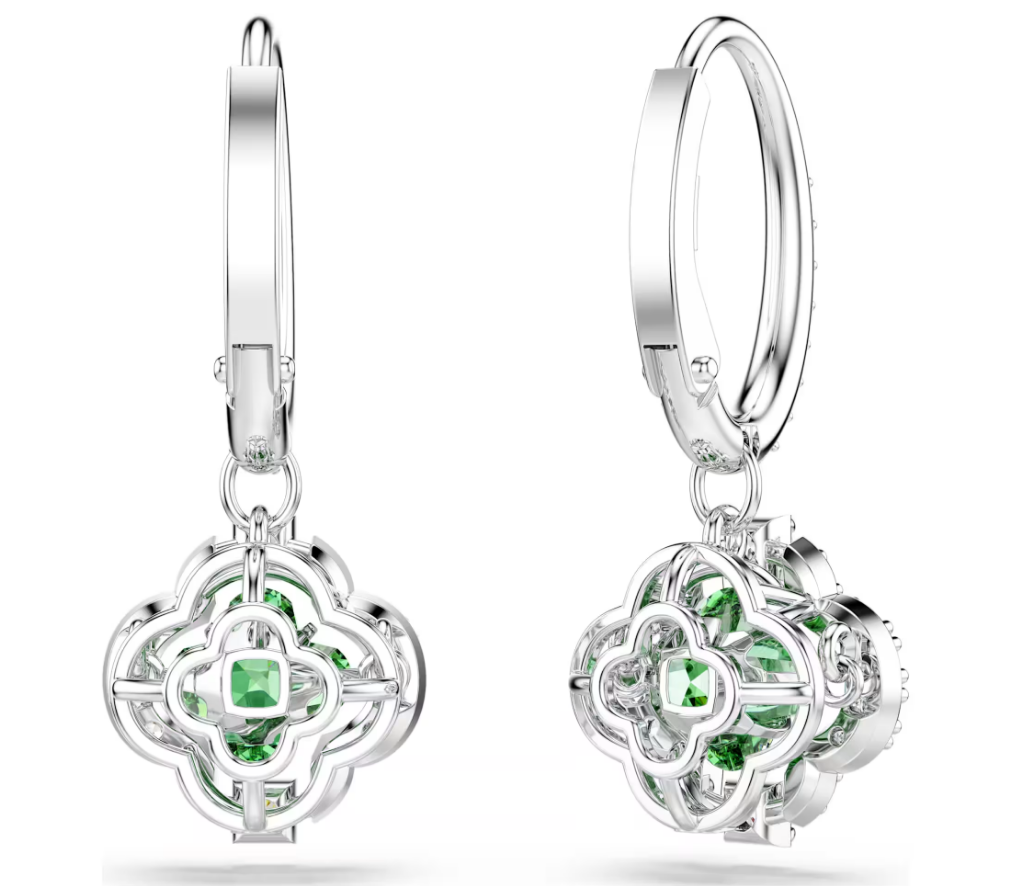Swarovski 5758001 Orecchini pendenti Una Angelic Taglio misto, Verdi SW004332