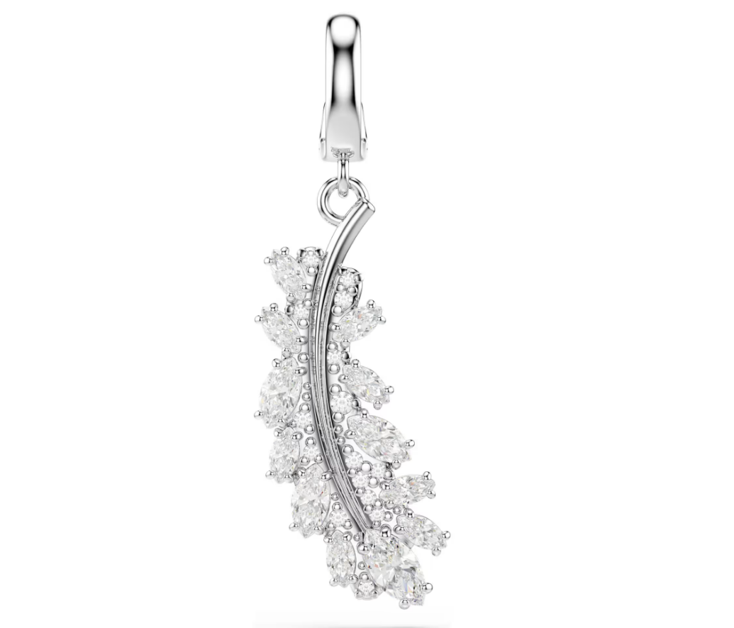 Swarovski 5757739 Charm Vienna Taglio misto Piuma Bianco Placcato rodio SW004542