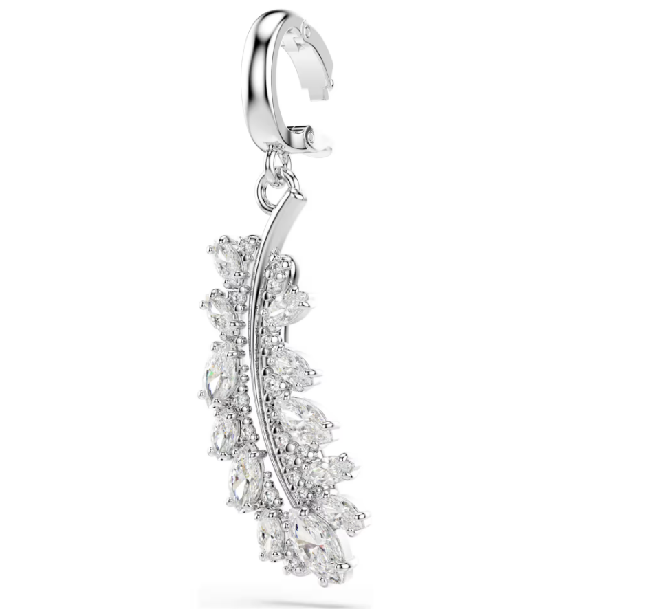 Swarovski 5757739 Charm Vienna Taglio misto Piuma Bianco Placcato rodio SW004542