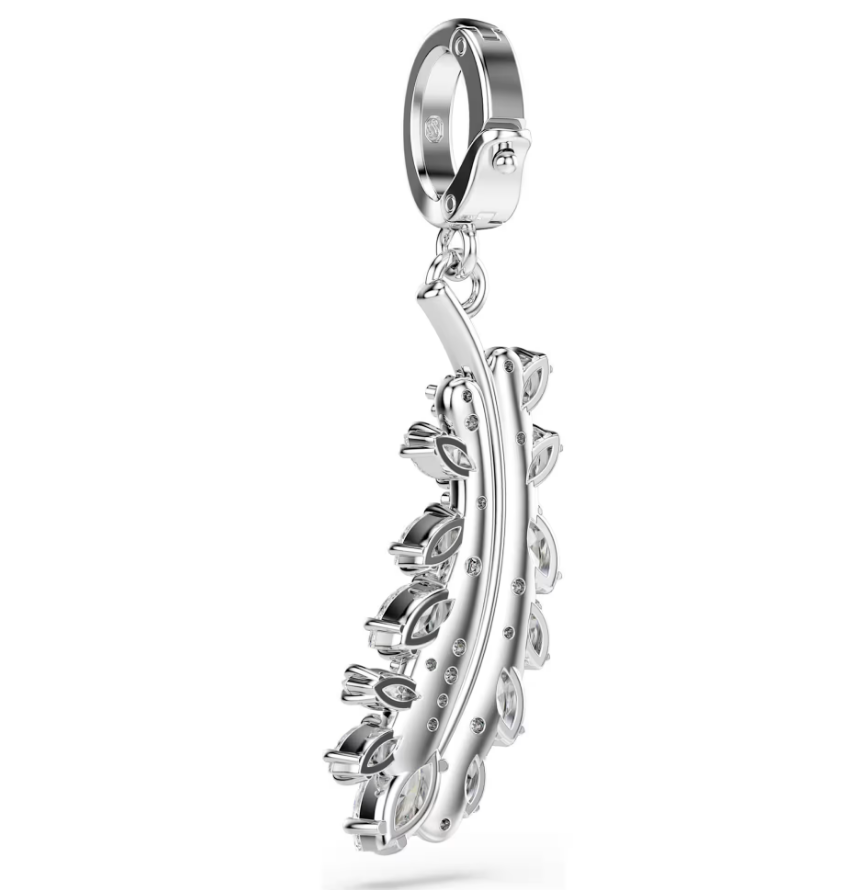 Swarovski 5757739 Charm Vienna Taglio misto Piuma Bianco Placcato rodio SW004542