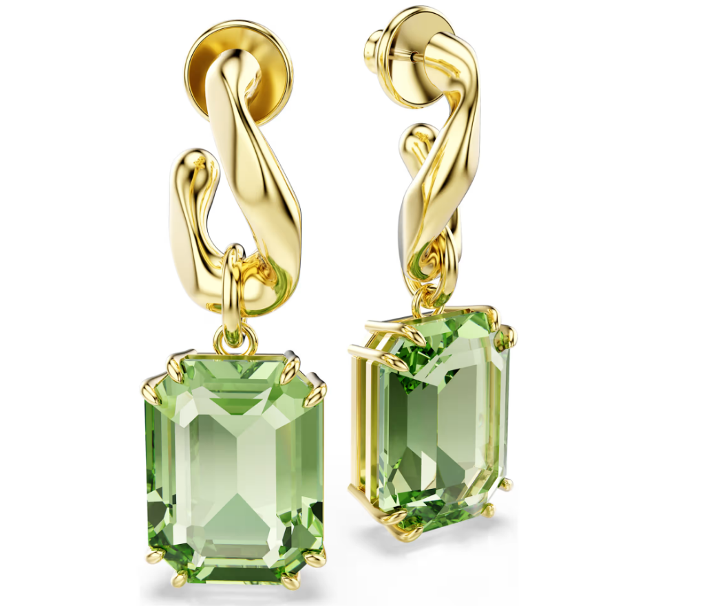 Swarovski 5756151 Orecchini pendenti Millenia Taglio ottagonale, Verdi SW004540