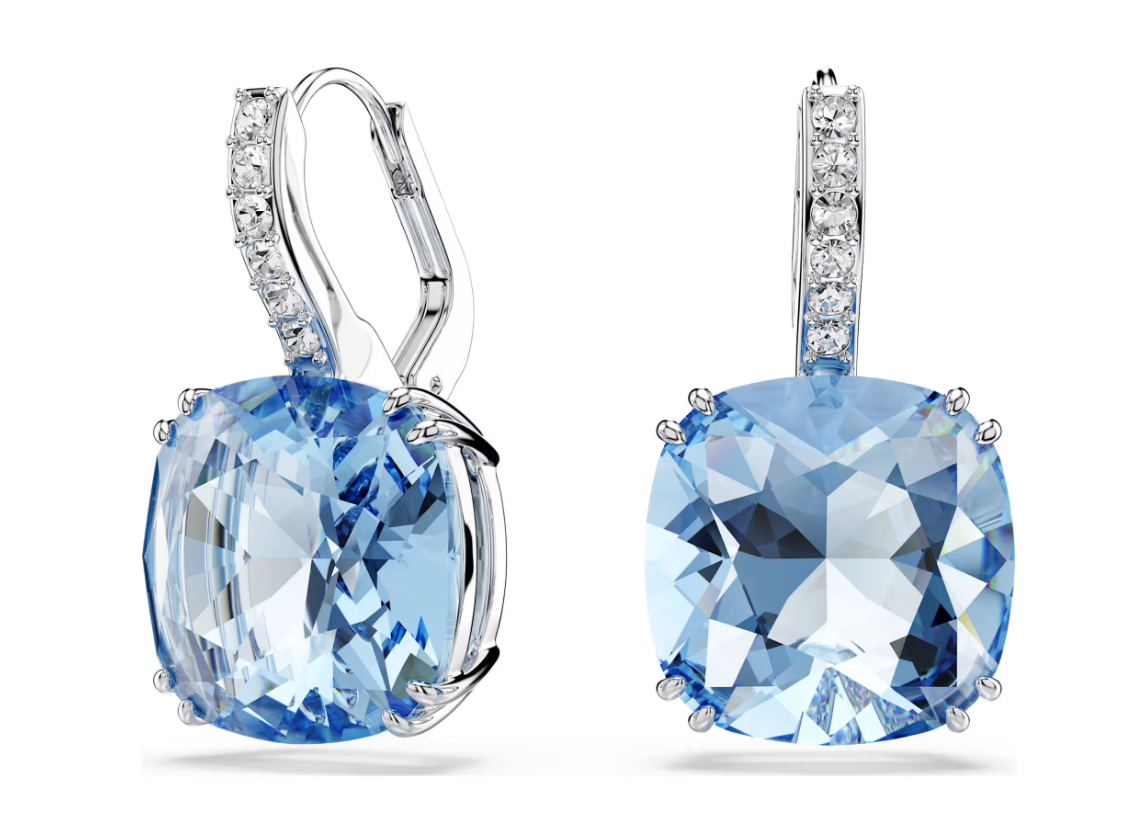 Swarovski 5756150 Orecchini pendenti Millenia Taglio Cushion, Blu SW004539