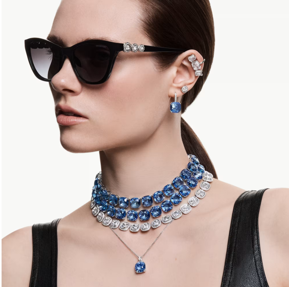 Swarovski 5756150 Orecchini pendenti Millenia Taglio Cushion, Blu SW004539