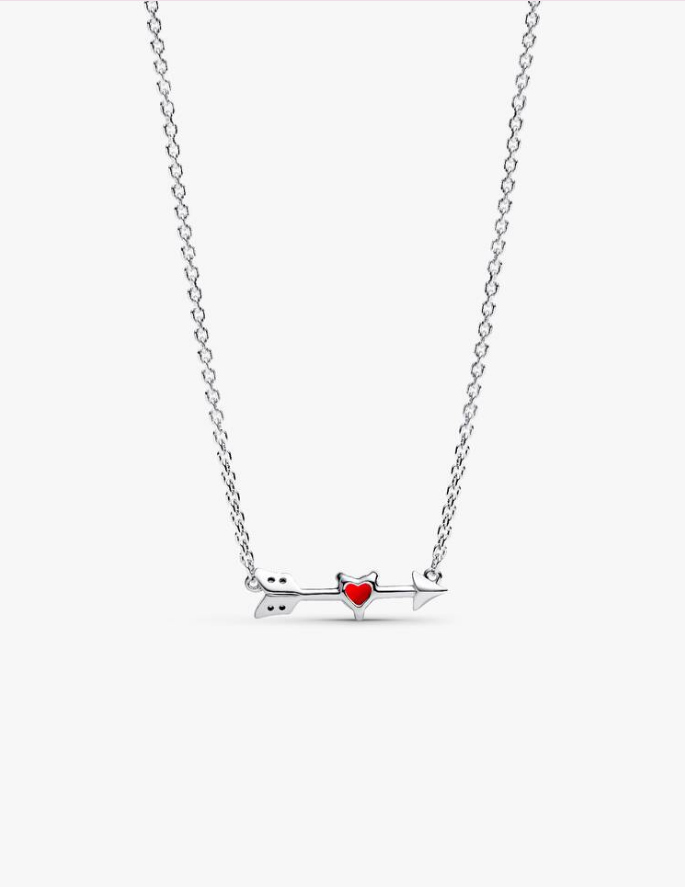 Pandora Collana Freccia e cuore in vetro di Murano