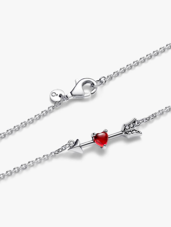 Pandora Collana Freccia e cuore in vetro di Murano