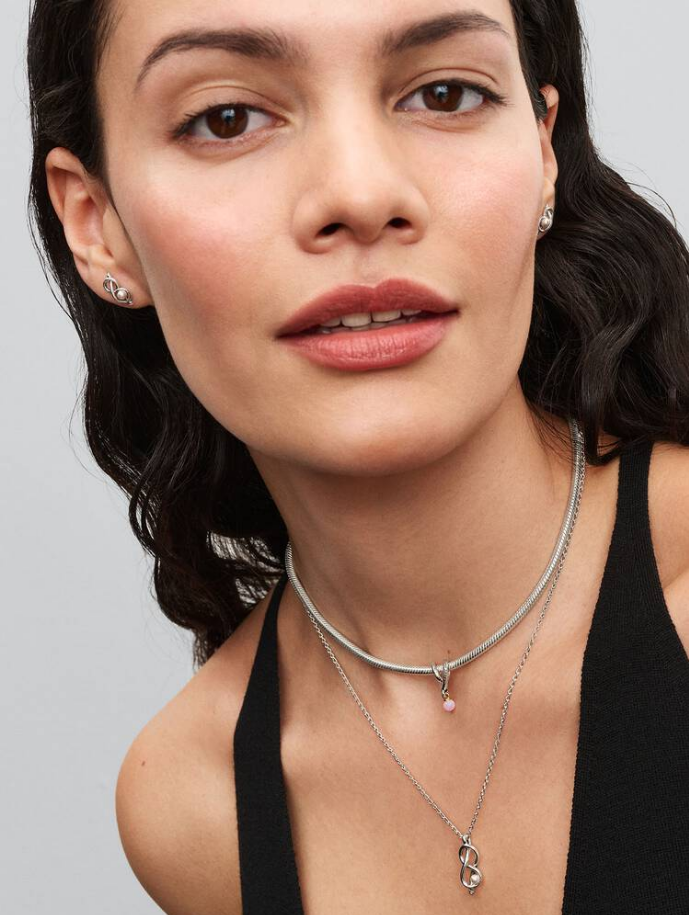 Pandora Collana Legame Infinito con Perla Rosa Artificiale