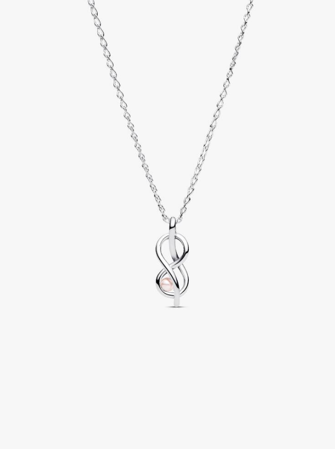Pandora Collana Legame Infinito con Perla Rosa Artificiale