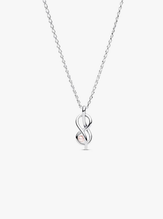 Pandora Collana Legame Infinito con Perla Rosa Artificiale