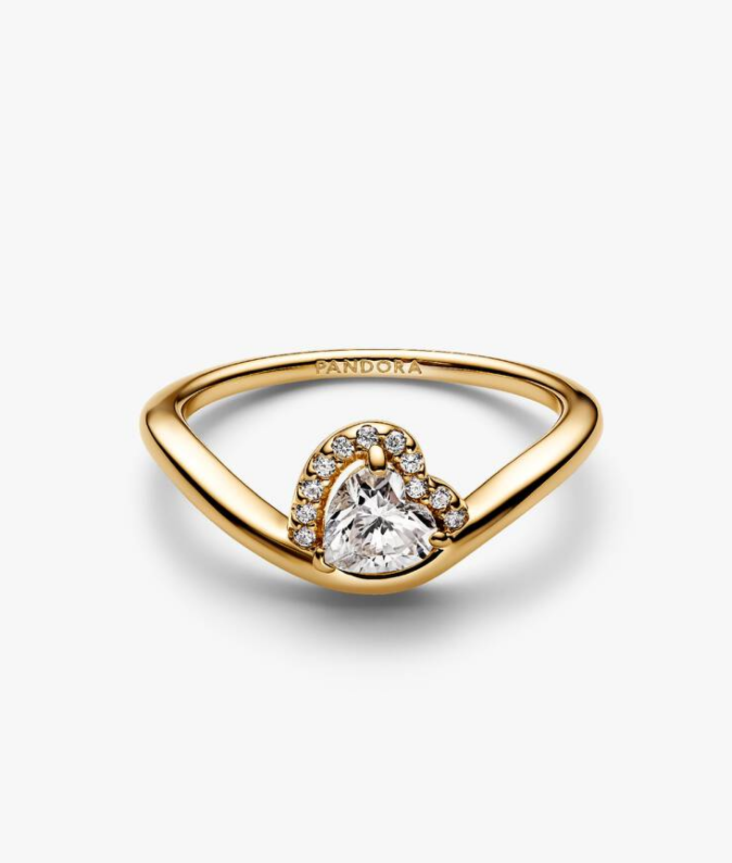 Pandora Anello Onda con Cuore Luminoso