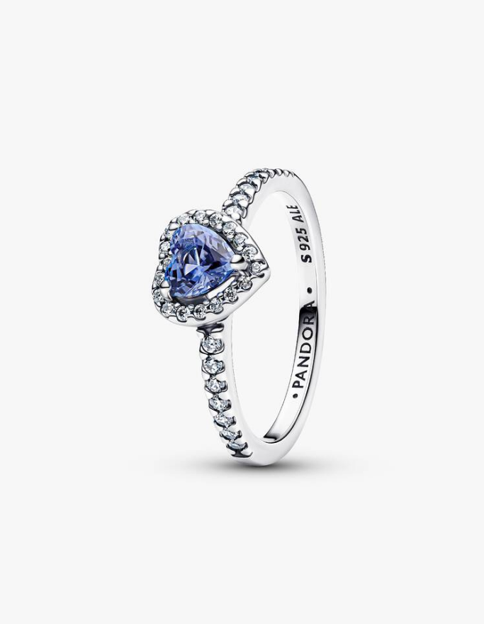 Pandora Anello Cuore in Rilievo Blu