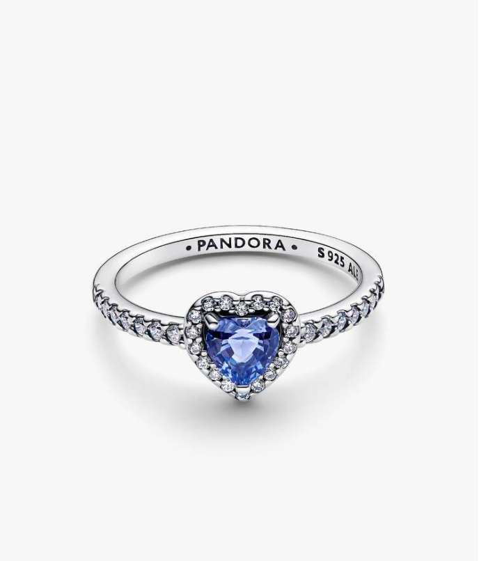 Pandora Anello Cuore in Rilievo Blu