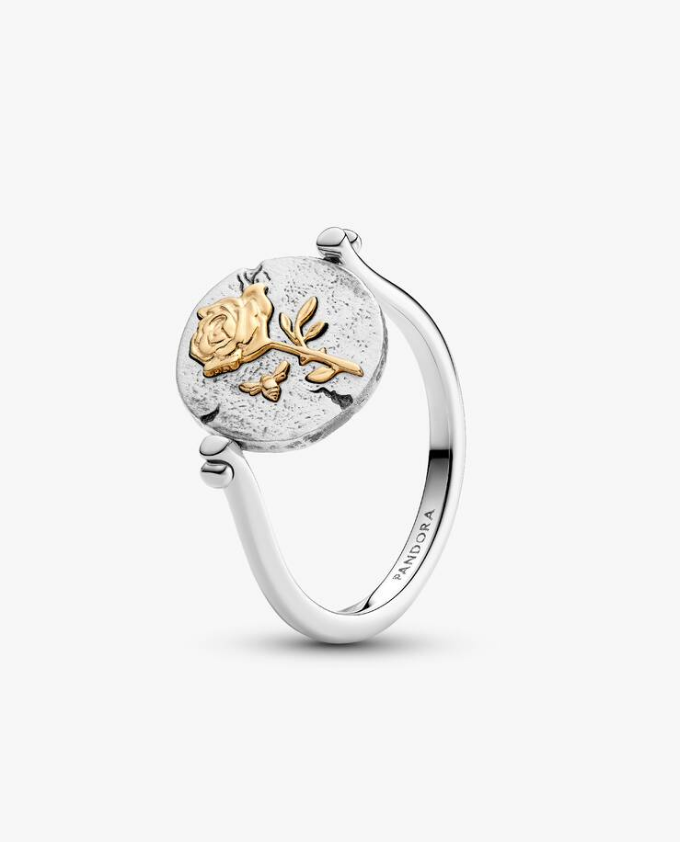 Pandora Anello Medallion Rosa "Rosa Inter Spinas Crescit" Reversibile