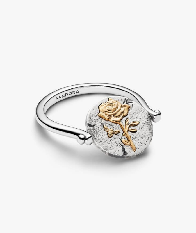 Pandora Anello Medallion Rosa "Rosa Inter Spinas Crescit" Reversibile