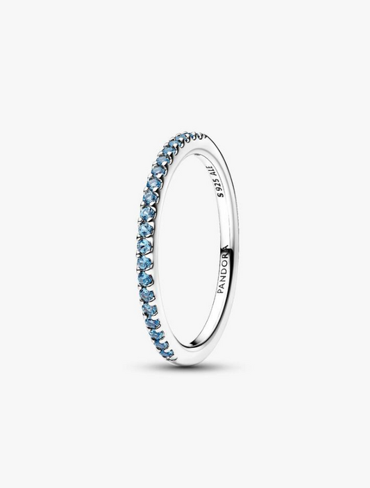Pandora Anello Pavè Fascia Sottile Azzurro