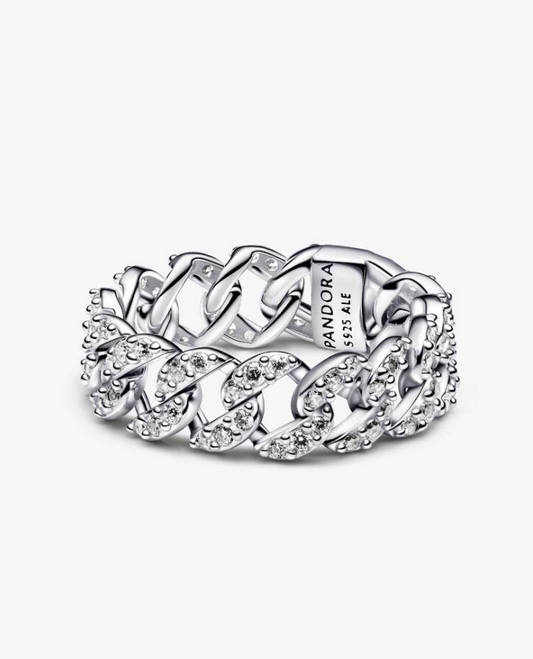 Pandora Anello Catena Maglia Cubana Pavè