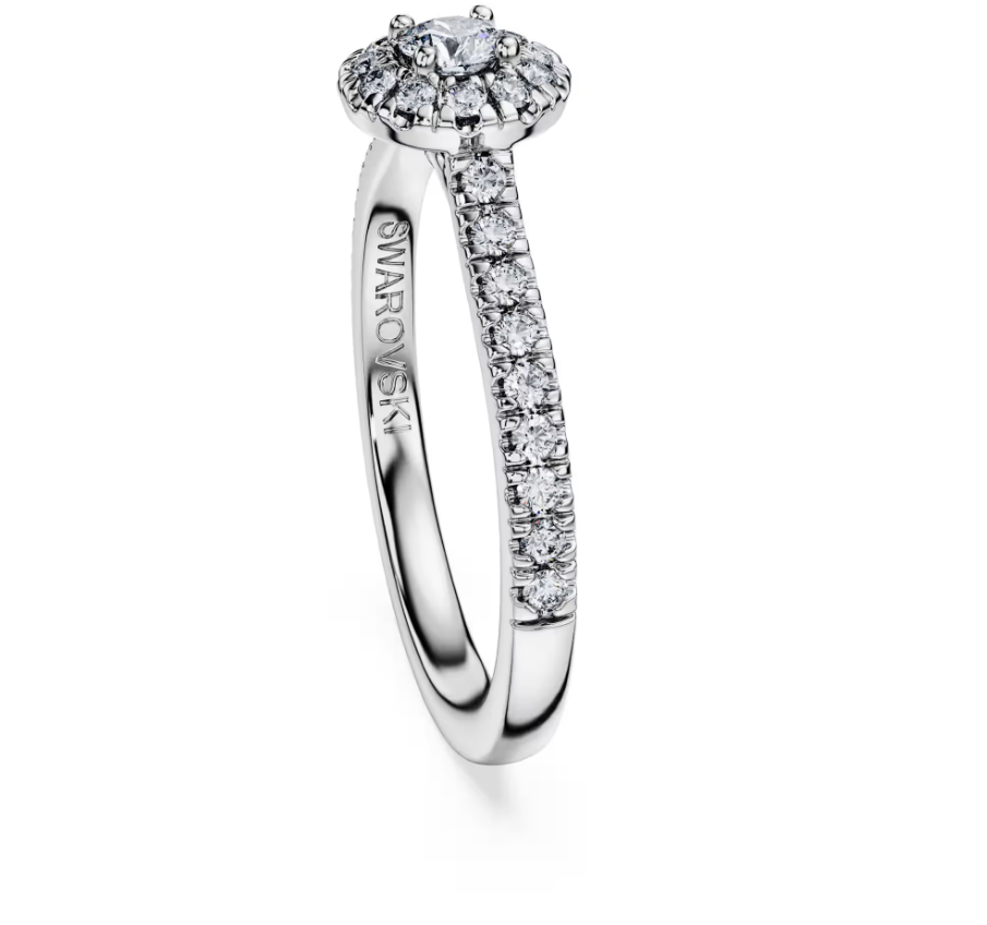 Swarovski 5697128 Anello solitario halo Eternity taglia 50 SW004353