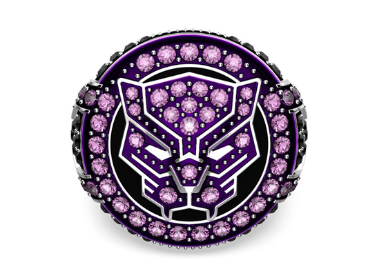 Swarovski 5663350 Anello Rodio Marvel Black Panther Pantera nera Viola Taglia 58