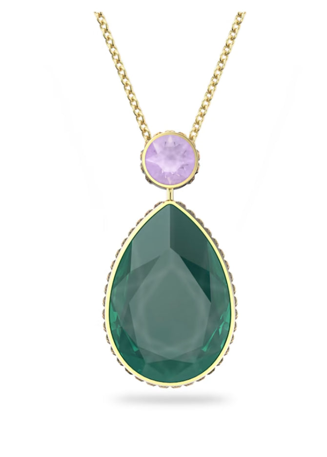 Swarovski 5600517 Collana Orbita Taglio Drop Multicolore Placcato Oro