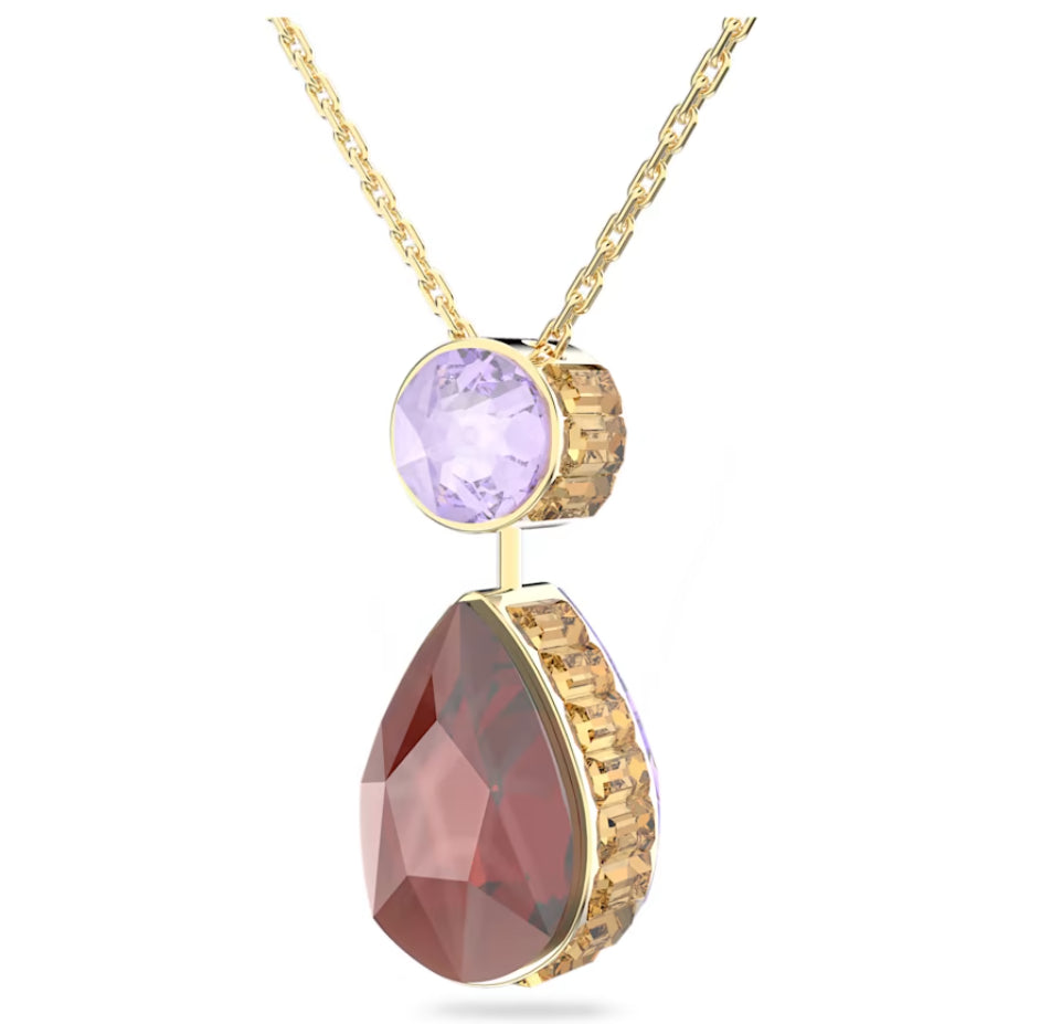 Swarovski 5619786 Collana Orbita Taglio Drop Piccola Multicolore Placcato Oro