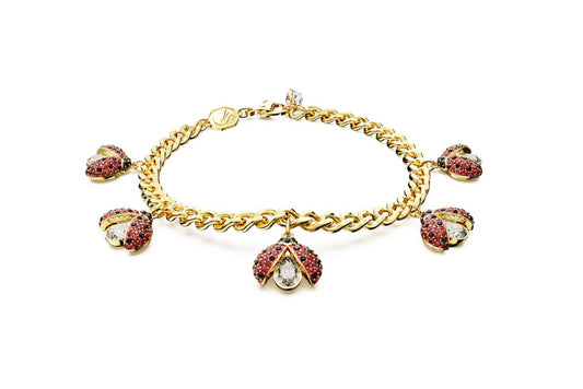 Swarovski 5666238 Idyllia Ladybug Bracelet Red Gold Plated