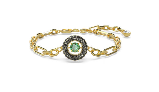 Swarovski 5665237 Sparkling Dance Bracelet Green Gold Plated