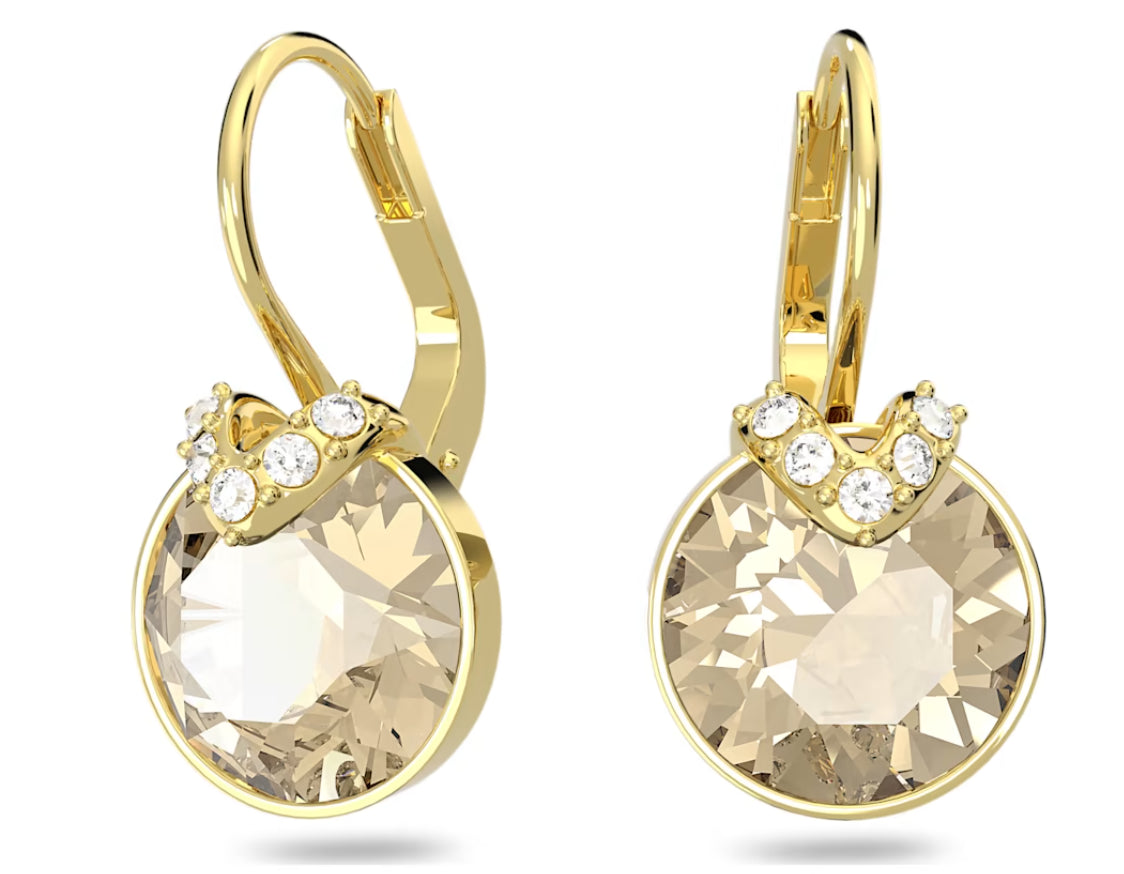 Swarovski 5662093 Orecchini pendenti Bella V Taglio tondo Tono dorato Placc. Oro
