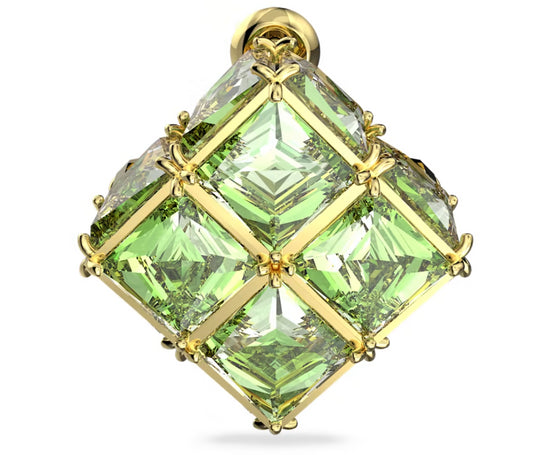 Swarovski 5630311 Curiosa Single Stud Earring Square Cut Green Gold