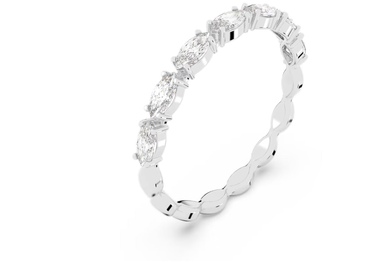 Swarovski 5366577 Rhodium Plated White Marquise Cut Vittore Ring