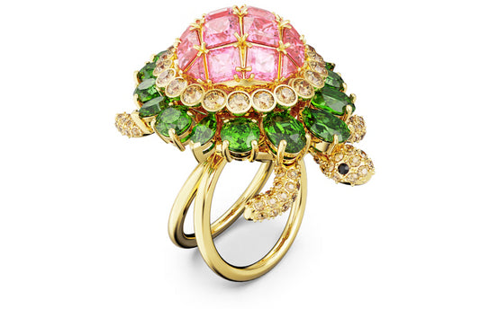 Swarovski 5653069 Idyllia Cocktail Ring Multicolored Turtle Gold Plated