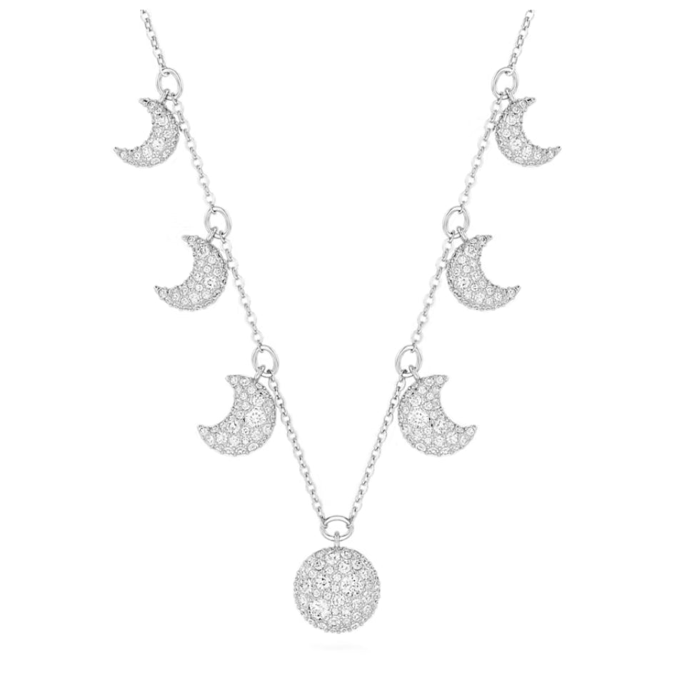 Swarovski 5666178 Girocollo Luna Luna Bianco Placcato Rodio