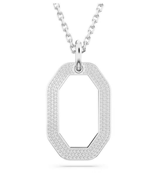 Swarovski 5642388 Pendente Dextera Forma ottagonale Medio Bianco Placcato Rodio