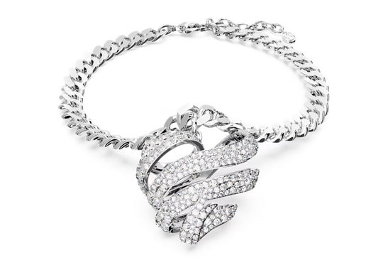 Swarovski 5647567 Girocollo Volta Cuore Bianco Placcato Rodio