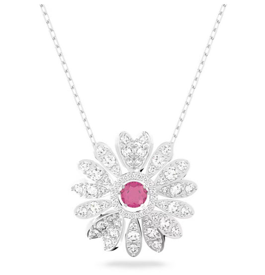 Swarovski 5642870 Pendente Eternal Flower Fiore Rosa Placcato Rodio
