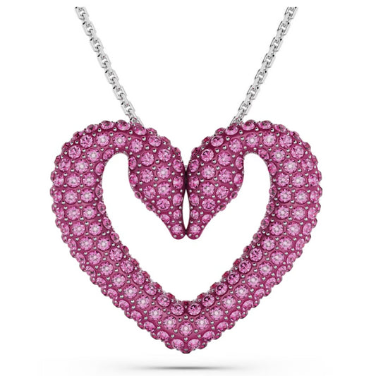 Swarovski 5646571 Pendente Una Cuore Medio Rosa Placcato Rodio