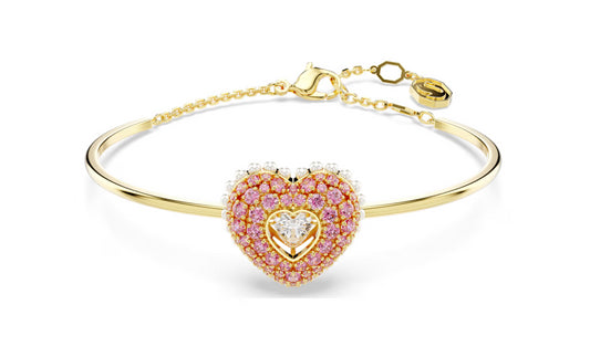 Swarovski 5687258 Hyperbola Heart Pink Gold Plated Bangle